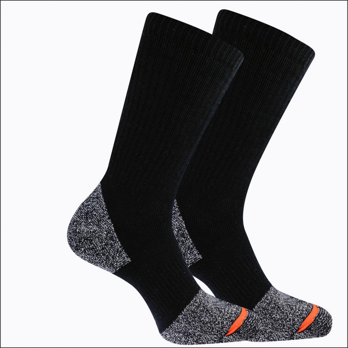 Merrell Men's Cotton Safety Toe Boot Work Sock Black (2 pairs) - MEA33639C2B2001-BLACK