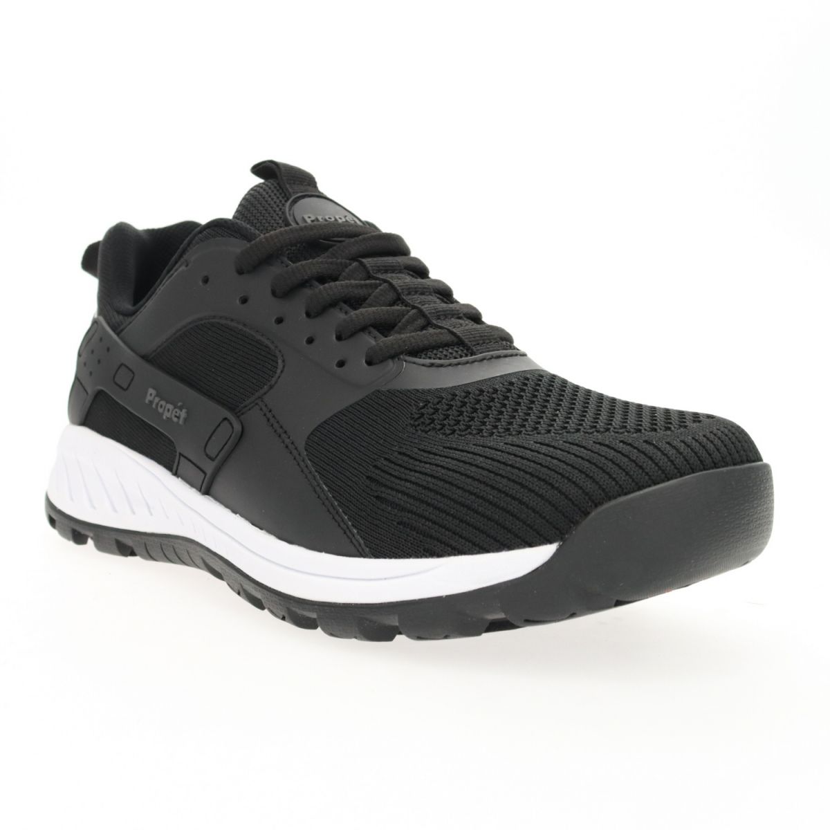 Propet Men's Visp Trail Running Shoe Black White - MOA012MBLW