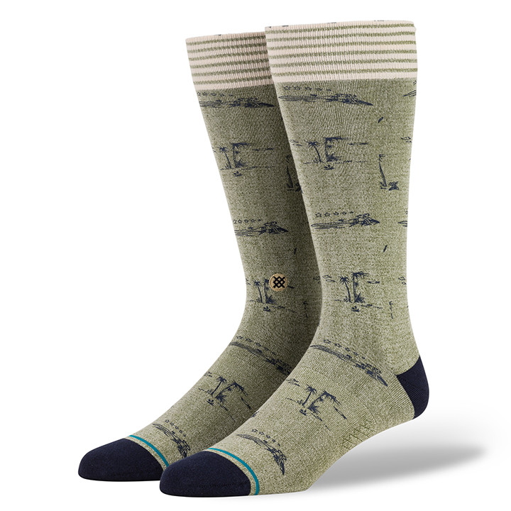 Stance Men's Isle Tropics Over the Calf Socks Army Green - A645A20ISL-AMG