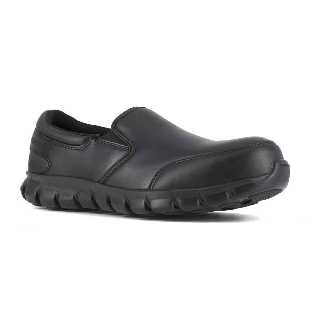 Reebok Work Women's Sublite Cushion Composite Toe ESD Slip On Work Shoe Black - RB036