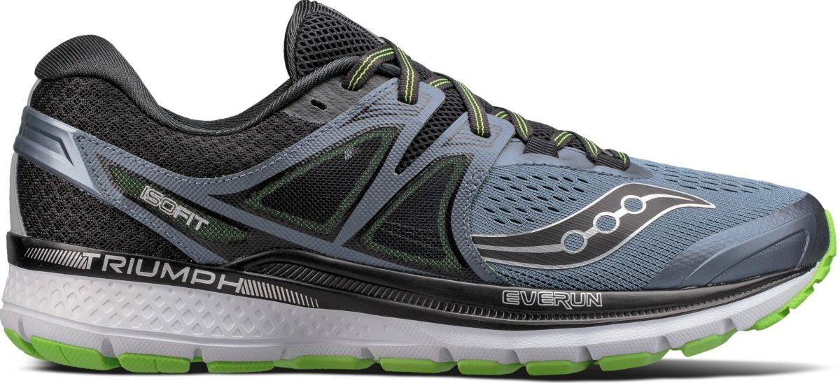 Saucony Men's Triumph ISO 3 Running Shoes Grey/Black/Lime - S20346-4