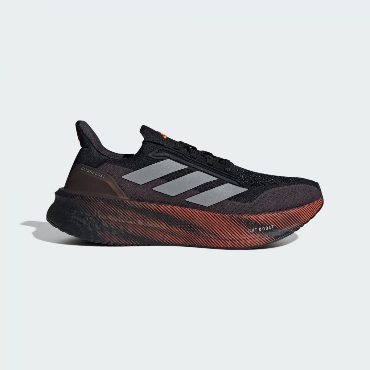 Adidas Men's Ultraboost 5X Running Shoe Black/Silver Metallic/Lucid Orange - JQ9082