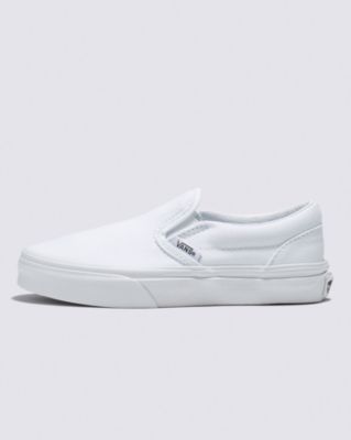 VANS Kids' Classic Slip-On Sneaker True White - VN000ZBUENS