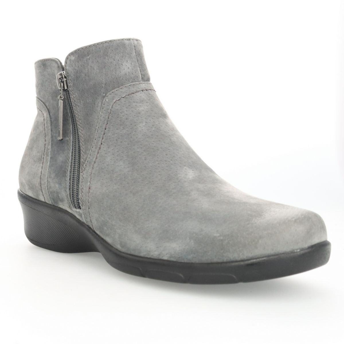 Propet Women's Waverly Double-Zip Ankle Boot Grey Suede - WFX085LGSU