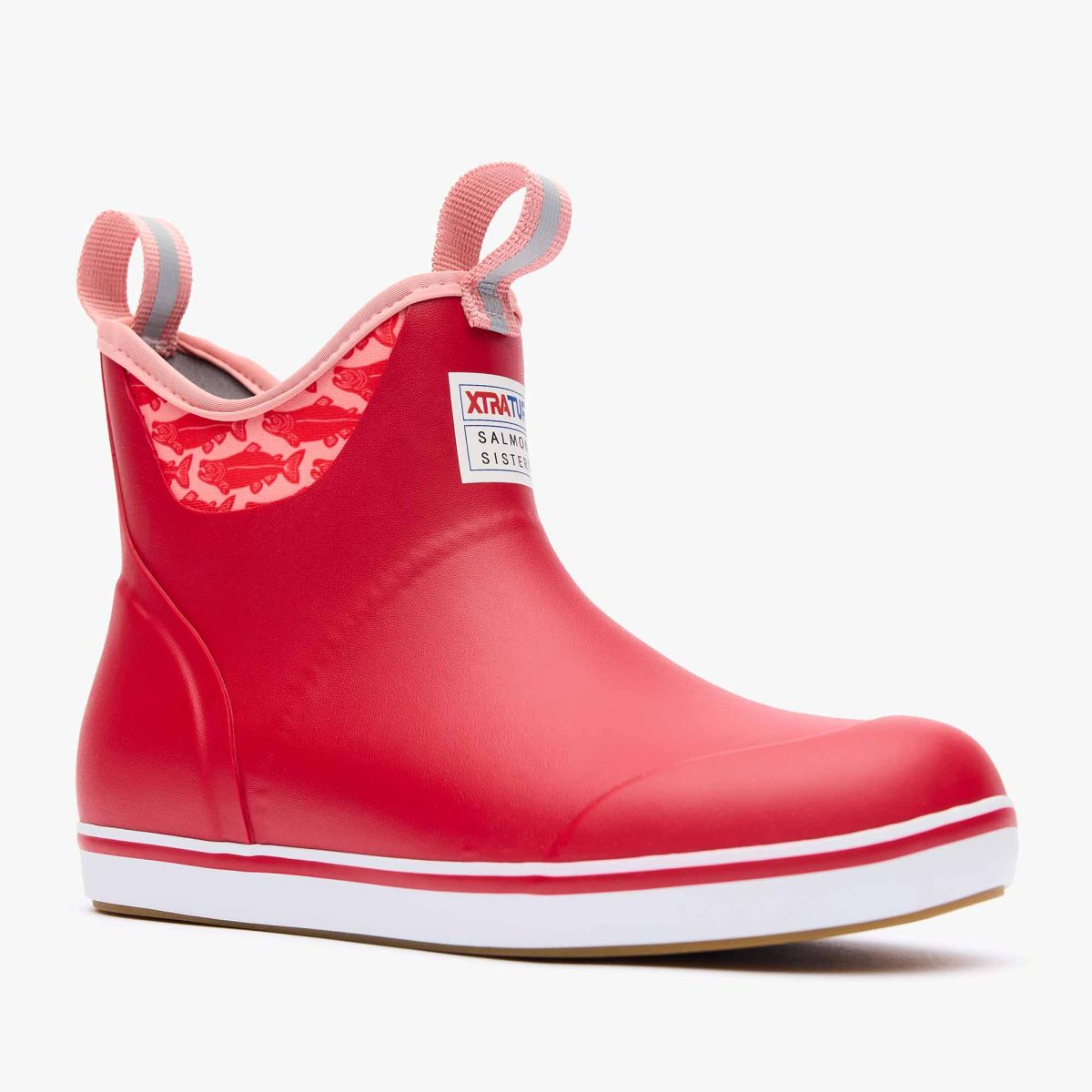 XTRATUF Women's Salmon Sisters Ankle Deck Boot Red - XWAB6KS
