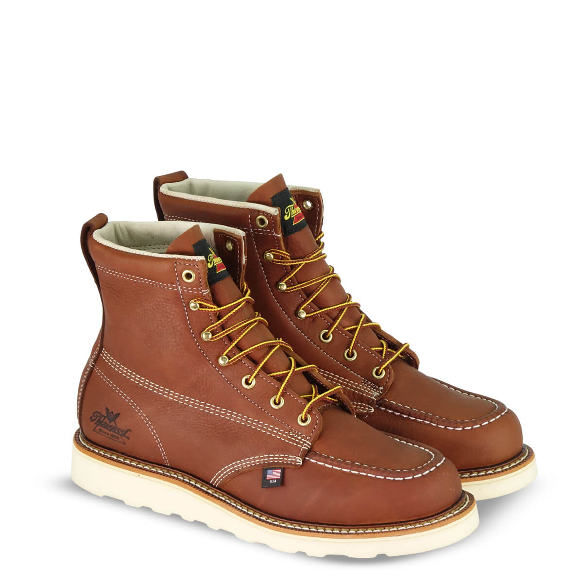 Thorogood Men's 6" American Heritage Soft Toe MAXwear Wedgeâ„¢Work Boot Tobacco Leather - 814-4200