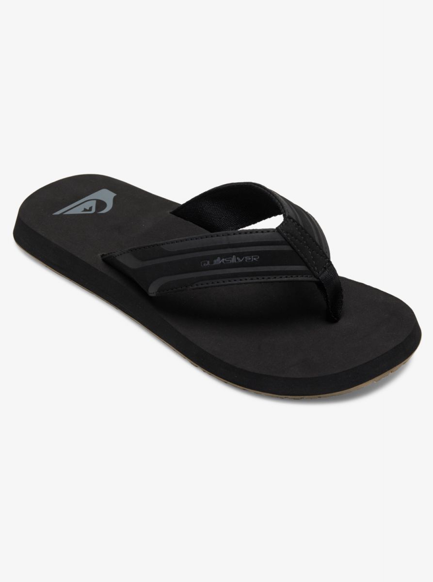 Quiksilver Men's Monkey Wrench Flip Flop Sandals Black/Black/Brown - AQYL100048-XKKC