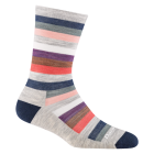 Darn Tough Women's Mystic Stripe Crew Lightweight with Cushion Lifestyle Sock Ash - 1644-ASH
