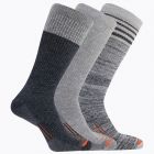 Merrell Unisex Merino Wool Midweight All Weather Work Crew Socks Light Gray Assorted (3 pairs) - MEA33633C3B2001-LGAST