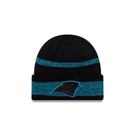 New Era Men's Black Carolina Panthers 2021 NFL Sideline Tech Cuffed Knit Hat