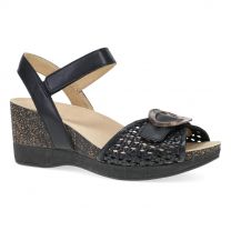 Dansko Women's Stella Sandal Black Woven Leather - 10003020200