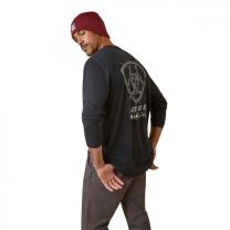 Ariat Men's Rebar Workmans Blue Print T-Shirt Black - 10046349