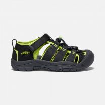 KEEN Unisex Big Kids' Newport H2 Sandal Black/Lime Green - 1009965