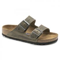 BIRKENSTOCK Men's Arizona Soft Footbed Faded Khaki Leather (regular width) - 1019313