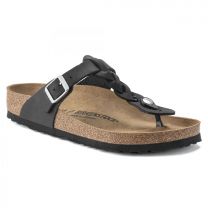 BIRKENSTOCK Women's Gizeh Braid Sandal Black Oiled Leather (regular width) - 1021349