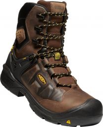 KEEN Utility Men's Dover 8" Carbon Fiber Toe Insulated Waterproof Work Boot Dark Earth/Black - 1024222