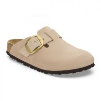 BIRKENSTOCK Women's Boston Big Buckle Sandcastle Nubuck (narrow width) - 1028052