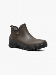 BOGS Men's Sauvie Slip On Insulated Waterproof Rain Boot Brown Multi - 72208-249