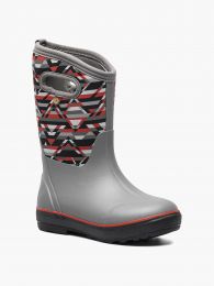 BOGS Kids' Classic II Mountain Geo Insulated Rain Boots Gray Multi - 72883-062