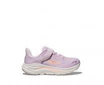 Hoka Unisex Little Kid's Clifton 10 Running Shoe Lilac Cream/Tangerine Glow - 1168873-LRMT