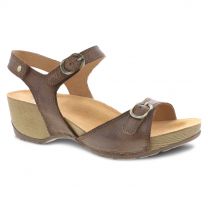 Dansko Women's Tricia Brown Milled Burnished Leather Sandals - 1709531600