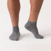 WIDE OPEN SOCKS Men's Solid Cushioned No Show Sock Light Grey - 9000-LIGHT GRAY