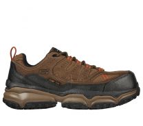 SKECHERS WORK Men's Rugged Alpine SR Composite Toe Work Shoe Brown/Orange - 200094-BROR