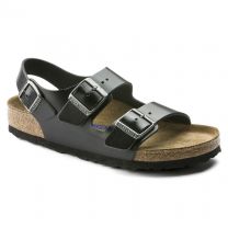 BIRKENSTOCK Unisex Milano Soft Footbed Amalfi Black Leather (regular width) - 0234531