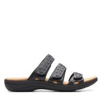 Clarks Women's Airabell Mid Sandal Black Leather - 26164834