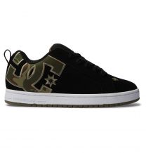 DC Shoes Men's Court Graffik Shoes Black/Black/Green - 300529-XKKG
