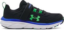 Under Armour Boys' Pre-School UA Assert 9 Alternate Closure Running Shoes Black/Versa Blue/Green - 3024635-005