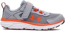 Under Armour Boys' Pre-School UA Assert 9 Alternate Closure Running Shoes Mod Gray/White/Blaze Orange - 3024635-107