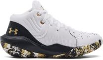 Under Armour Unisex Kids' Pre-School Jet '21 Basketball Shoe White/Black/Yellow - 3024795-100