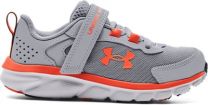 Under Armour Boys' Pre-School UA Assert 9 Wide Alternate Closure Running Shoes Mod Gray/White/Blaze Orange - 3024851-101