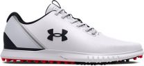 Under Armour Men's UA Charged Medal Spikeless Golf Shoes White/Mod Gray/Black - 3025380-100