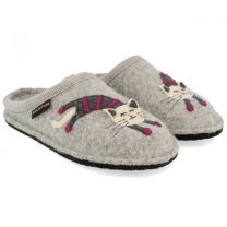 HAFLIINGER Women's Katze Slipper Silver Grey - 313104-84