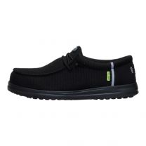HEYDUDE Wally Work CT Black/Black 12, Mens Shoes, Slip-on Loafers, Comfortable & Light-Weight