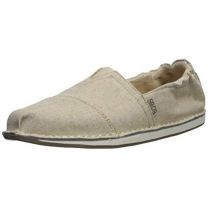 Skechers BOBS Women's Bobs Chill-Twill Canvas Scrunch Back Ballet Flat