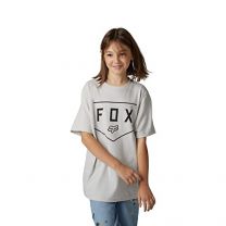 Fox Racing Boys Shield Short Sleeve TEE, Light Grey, Youth Medium