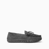 Minnetonka Men's Pile Lined Hardsole Slipper Charcoal -