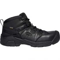 KEEN Utility Men's Detroit XT Mid Composite Toe Waterproof Work Boot Construction Shoe, Black/Black