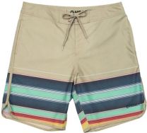 HOOEY - Mens The Shaka Classic Board Shorts with Multi Color Stripes, Color Cream/Cream, Size: Small