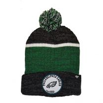 '47 Philadelphia Eagles Black Cuff Holcomb Beanie Hat with POM - NFL Cuffed Winter Knit Toque Cap