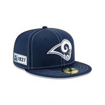 New Era NFL LA Los Angeles Rams 9FIFTY Sideline Road Fitted Hat, Navy Cap