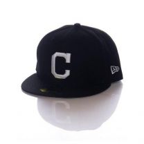 New Era 59Fifty "Cleveland Indians BK WH Fitted" Hat (Black/White) Men's MLB Cap