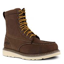 IRON AGE Men's 8" Reinforcer Steel Toe Moc Toe Wedge Sole Work Boot Brown - IA5081