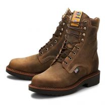 Justin Blueprint 8" Work Boots for Men - Round Toe Full-Grain Leather Lace-Up Upper with Oil- and Slip-Resistant Rubber Outsole, Tan Gaucho - 12 B