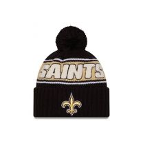 New Era Men's Black New Orleans Saints 2024 Sideline Cuffed Knit Hat with Pom