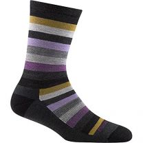 Darn Tough Women's Mystic Stripe Crew Lightweight with Cushion Lifestyle Sock Gray - 1644-GRAY