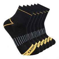 Caterpillar Men's Advanced Half Cushion Quarter Socks (6 Pack) Black - 43CT302349TB-BLK